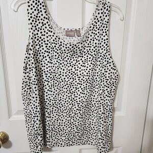 Chico's Black and White Dotted Tank Top Size 3x
